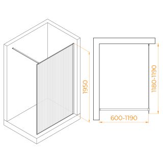 Душевая перегородка RGW WA-08G 06100812-156 120см золото